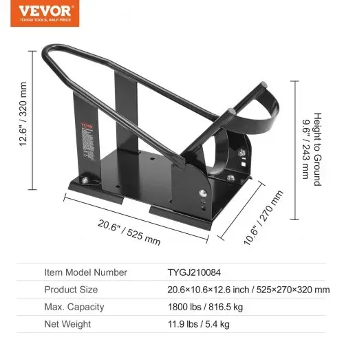 VEVOR Motorrad Radkeil, 816,5 kg Kapazität Radhalter, Hochleistungsstahl Motorrad Vorderradständer mit 3 verstellbaren Löchern, für 381–533,4 mm Off-Road Motorräder, Standard Motorräder – Bild 6