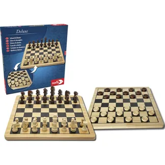 Deluxe Holz – Schach & Dame, Brettspiel Deluxe Holz – Schach & Dame, Brettspiel