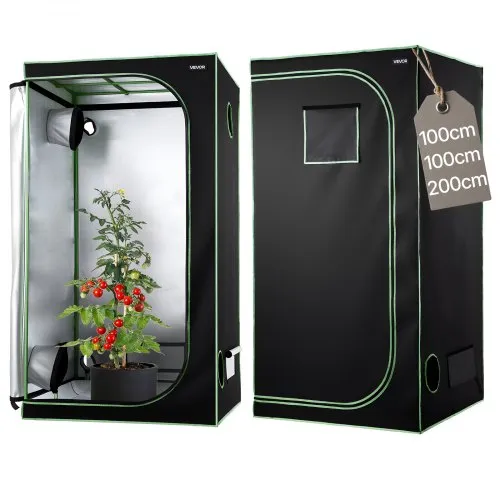 VEVOR Growzelt, 100x100x200 cm, Growbox 600D hochreflektierendes Mylar, Indoor-Pflanzenzelt mit Beobachtungsfenster, Bodenwanne & Reißverschluss, Gewächshaus Zuchtzelte für Obst, Blumen & Gemüse VEVOR Growzelt, 100x100x200 cm, Growbox 600D hochreflektierendes Mylar, Indoor-Pflanzenzelt mit Beobachtungsfenster, Bodenwanne & Reißverschluss, Gewächshaus Zuchtzelte für Obst, Blumen & Gemüse