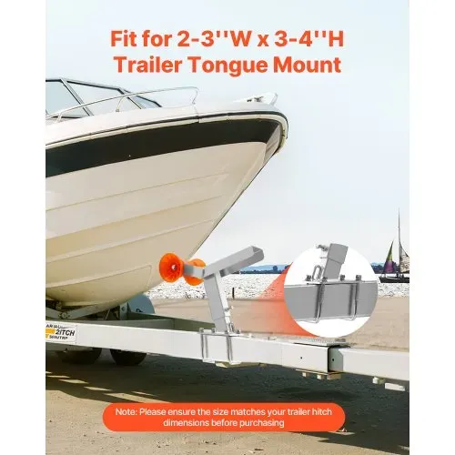 VEVOR Bootsanhänger-Sitz mit Rolle, 365–548 mm höhenverstellbar, Windstand mit U-Bolzen für 50,8–76,2 mm B x 76,2–101,6 mm H Anhängerkupplung, passend für Jetski, Segelboot, Schnellboot – Bild 2