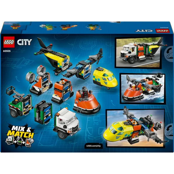 60505 City Kombinationsset mit Flugzeug, Wartungsfahrzeug und Luftkissenboot, Konstruktionsspielzeug – Bild 7