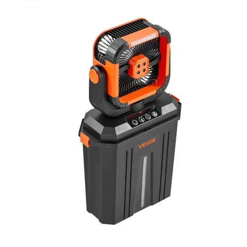 VEVOR Akku Camping Ventilator, 2400 U/min Motor, Outdoor Nebelventilator mit 12-L-Wassertank, 20000-mAh-Akku, 4 Gänge & 3 Beleuchtungsmodi, Wasserkühlung Nebelfan für Camping, Angeln, Reisen – Bild 10
