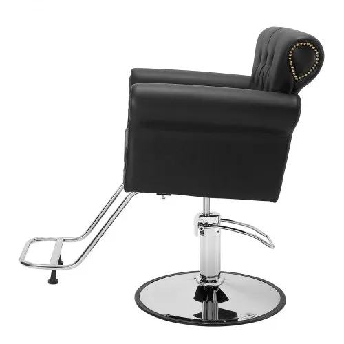 VEVOR Friseurstuhl 150 kg Gewichtskapazität Friseursessel aus Schwamm PU Holzplatte Eisen Bedienungsstuhl höhenverstellbar Barbersessel 360° drehbar Barberstuhl Friseureinrichtung 98 x 77 x 90,5 cm – Bild 8