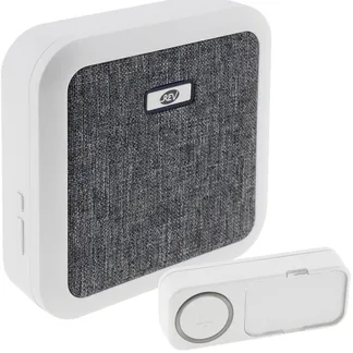 Funk Türklingel „Orchestra“ Batterieb. bis 150m, 52 Melodien, Taster IP55 Funk Türklingel „Orchestra“ Batterieb. bis 150m, 52 Melodien, Taster IP55