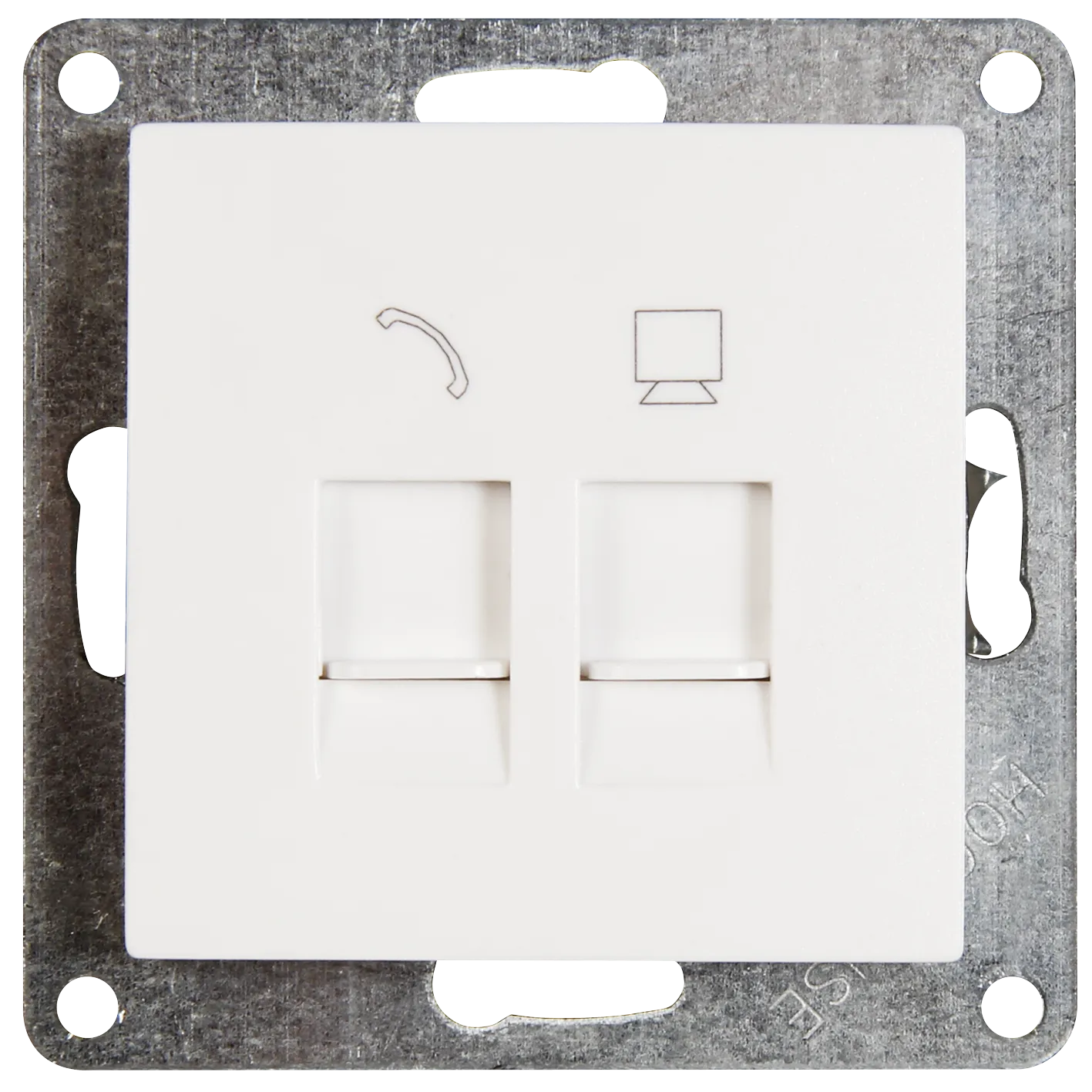 RJ45 + RJ11 Dose McPower ''Flair'' für ISDN, Cat, UP, weiß – Bild 4