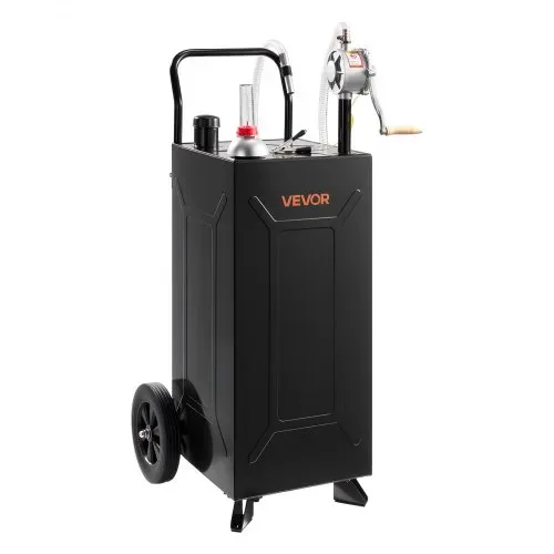 VEVOR 113,6L Kraftstofftrolley Mobile Tankanlage mit Handpumpe Schwarz, Tragbarer Kraftstofftank für Auto Rasenmäher Boot, Mit 2 Rollen & Ölstandsanzeige, Für Benzin & Diesel, Kohlenstoffstahl – Bild 8
