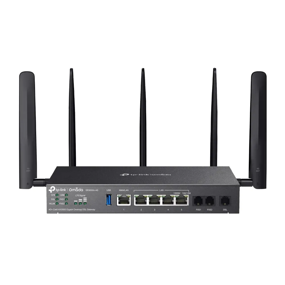 TP-Link – DR3650v-4G Omada AX3000 Desktop DSL Gateway TP-Link – DR3650v-4G Omada AX3000 Desktop DSL Gateway