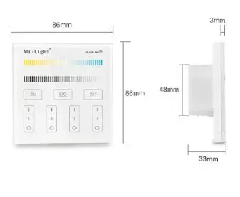 MiBoxer T2 LED Fernbedienung Smart Panel dual white (CCT) 4-Zonen – Bild 2