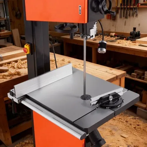 VEVOR Bandsäge, Schnittbreite 457 mm, Bandsäge mit 2240-W-Motor (3 PS), max. Schnitthöhe 406 mm, 690x510 mm Gusseisentisch, mit 360°-Arbeitsleuchte, Gehrungsanschlag, Parallelanschlag – Bild 7