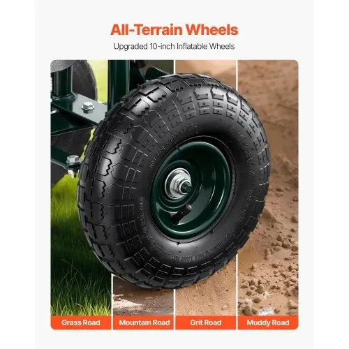 VEVOR Mobiler Gartensitz 810x480x690/770 mm, Gartenrollsitz mit höhenverstellbarer & um 360° drehbarer Sitzfläche, Tragkraft 180 kg, Rückenlehne & Werkzeugaufbewahrung, für Garten, Hof, Terrasse – Bild 3
