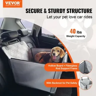 VEVOR Hundeautositz, wasserdichter Hundesitzerhöhung fürs Auto mit Stützrahmen, Haustierautositz mit ansteckbarer Sicherheitsleine, Hundeautobett für kleine, mittelgroße und große Hunde bis 18 kg, grau VEVOR Hundeautositz, wasserdichter Hundesitzerhöhung fürs Auto mit Stützrahmen, Haustierautositz mit ansteckbarer Sicherheitsleine, Hundeautobett für kleine, mittelgroße und große Hunde bis 18 kg, grau