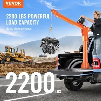 VEVOR Elektrischer Pick Up Kran, 998 kg, zusammenklappbarer LKW-Kran mit elektrischer Winde 2721 kg, Ladekran aus Stahl, 360° schwenkbar, Hebekran zum Heben von Gütern auf der Baustelle, in der Fabrik VEVOR Elektrischer Pick Up Kran, 998 kg, zusammenklappbarer LKW-Kran mit elektrischer Winde 2721 kg, Ladekran aus Stahl, 360° schwenkbar, Hebekran zum Heben von Gütern auf der Baustelle, in der Fabrik