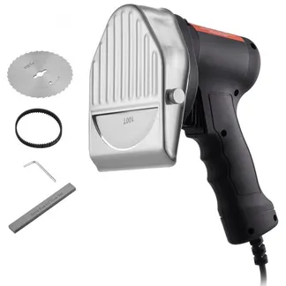 VEVOR Elektrisches Schawarma-Messer, 80 W, Türkisches Kebab-Messer, Kommerzieller Gyro-Schneider aus Edelstahl, Döner-Kebab-Fleischschneider mit 2 Klingen, 100 mm Klingendurchmesser VEVOR Elektrisches Schawarma-Messer, 80 W, Türkisches Kebab-Messer, Kommerzieller Gyro-Schneider aus Edelstahl, Döner-Kebab-Fleischschneider mit 2 Klingen, 100 mm Klingendurchmesser