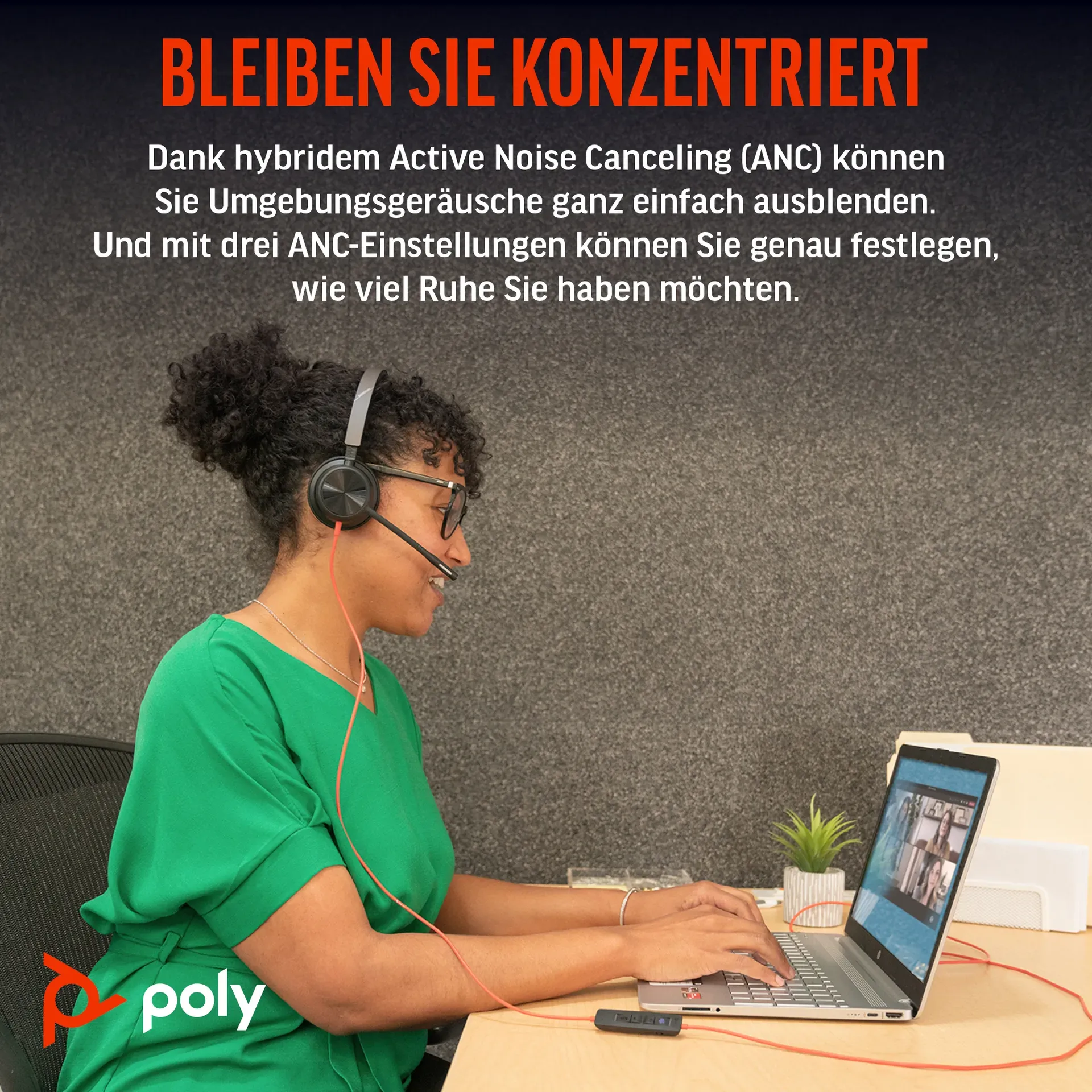HP Poly Blackwire 8225 USB-C Stereo-Headset, für Microsoft Teams zertifiziert, + USB-C/A-Adapter – Bild 6