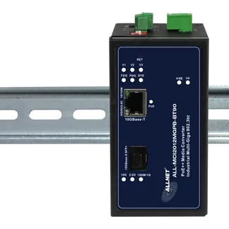 ALLNET Medienkonverter Industrial PoE (15,4W/30W/60W/90W) 10G-BASE-SX/-LX Single-/ Multimode SFP+ to RJ45 MultiG • Power-Booster 12~57VDC • DIN • ALL-MCI2011P-60W ALLNET Medienkonverter Industrial PoE (15,4W/30W/60W/90W) 10G-BASE-SX/-LX Single-/ Multimode SFP+ to RJ45 MultiG • Power-Booster 12~57VDC • DIN • ALL-MCI2011P-60W