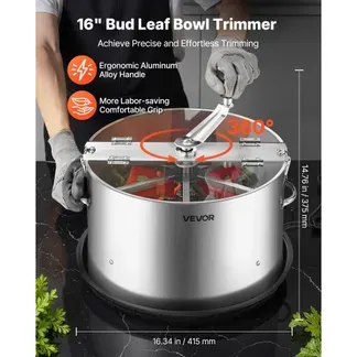VEVOR Erntemaschine, 40,6 cm Blattschneider, Knospenschneider mit Edelstahlklingen, Nass- & Trocken-Hydrokultur-Schneidemaschine mit Tablett, Blattschüssel Trimmer für Pflanzenknospen & Blumen VEVOR Erntemaschine, 40,6 cm Blattschneider, Knospenschneider mit Edelstahlklingen, Nass- & Trocken-Hydrokultur-Schneidemaschine mit Tablett, Blattschüssel Trimmer für Pflanzenknospen & Blumen