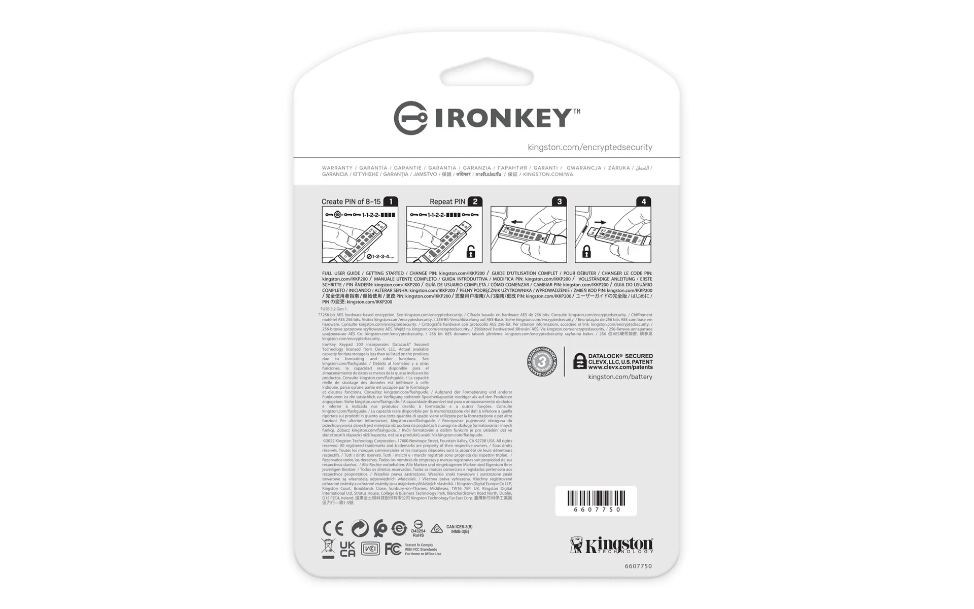 Kingston Technology IronKey 128GB Keypad 200, FIPS 140-3 Lvl 3 (ausstehend) AES-256 Verschlüsselung – Bild 4