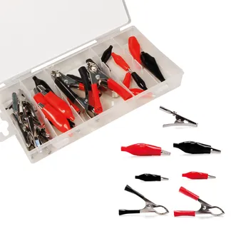 Krokodilklemmen-Set McPower, 28-teilig in praktischer Sortimentsbox Krokodilklemmen-Set McPower, 28-teilig in praktischer Sortimentsbox