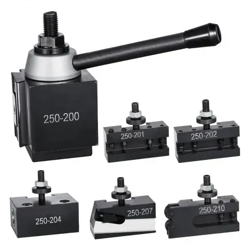 VEVOR Schnellwechsel-Werkzeughalter-Set, 6-teilig, Stahlhalter für Mini-Drehmaschinen und Metalldrehmaschinen mit 254 bis 381 mm Umlaufdurchmesser, ideale Verbesserung für Ihre Werkstatt – Bild 10