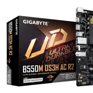 GIGABYTE B550M DS3H AC R2 Mainboard – AMD Ryzen 5000 Prozessoren, 5+3 Phasen VRM, bis zu 4733 MHz DDR4 (O.C.), 1x PCIe 4.0 + 1x PCIe 3.0 M.2, Wi-Fi 5, 1 GbE LAN, USB 3.2 Gen 1 GIGABYTE B550M DS3H AC R2 Mainboard – AMD Ryzen 5000 Prozessoren, 5+3 Phasen VRM, bis zu 4733 MHz DDR4 (O.C.), 1x PCIe 4.0 + 1x PCIe 3.0 M.2, Wi-Fi 5, 1 GbE LAN, USB 3.2 Gen 1