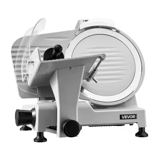 VEVOR Gewerbliche Fleischschneidemaschine 300 W, Elektrische Aufschnittmaschine mit Abnehmbarer 25 cm Kohlenstoffstahl-Klinge, 0–12 mm Schnittdicke, für Gefrorenes Fleisch, Schinken, Baguette, Steak – Bild 10
