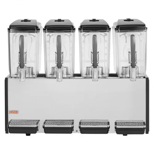 VEVOR Elektrischer Getränkespender 4 x 12 L 7-12 °C Saftspender mit PC-Behälter, für Restaurants, Hotels, Bars und Kioske, mit Rührstab für Gleichmäßige Durchmischung, Ausgabehebel und Auffangschale – Bild 8