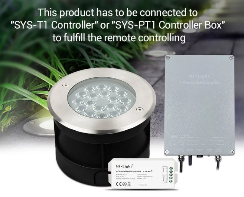 MiBoxer SYS-RD2 LED Subordinate Bodeneinbaustrahler 9W RGB+CCT mit Funk und WLAN – Bild 3