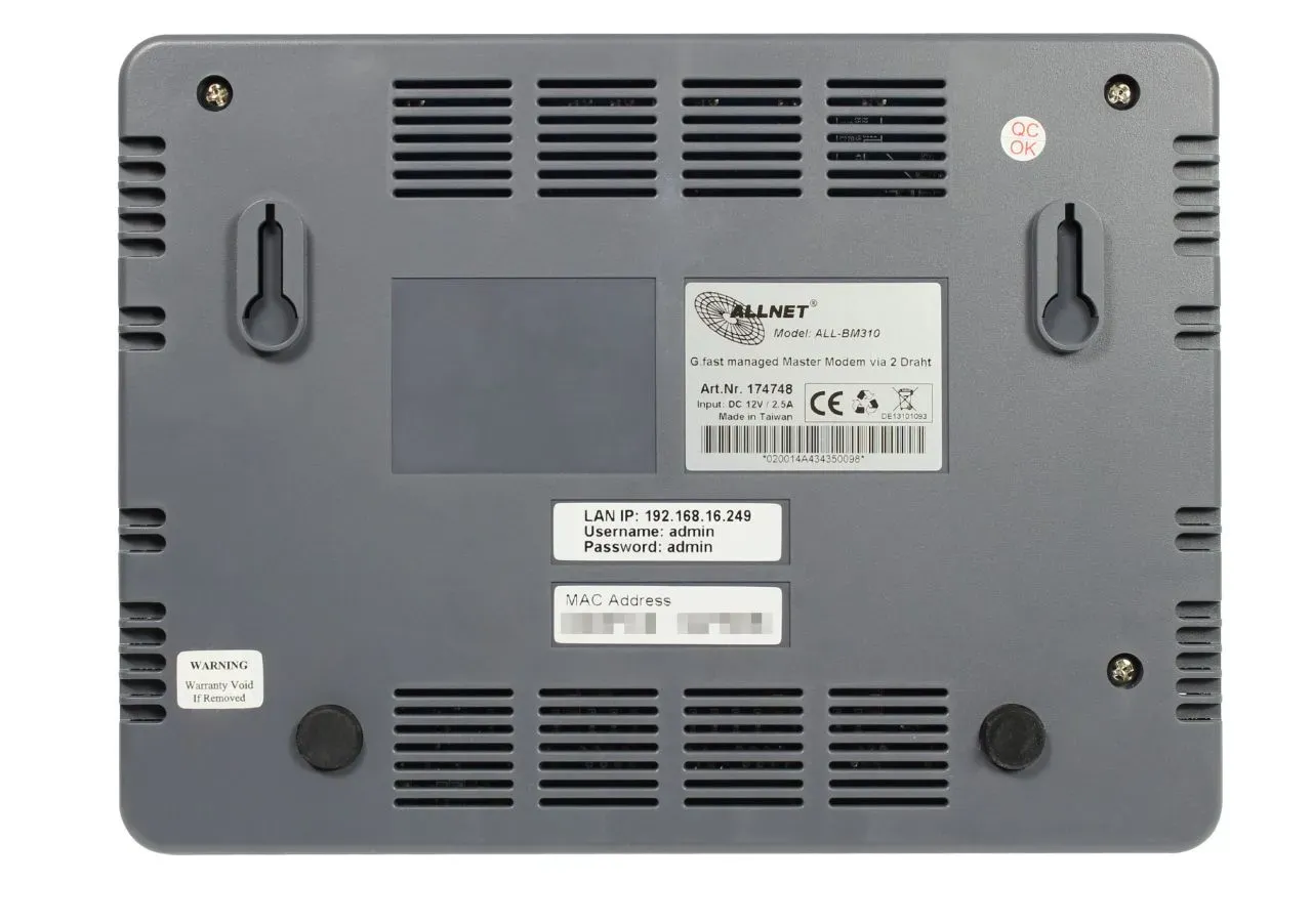 ALLNET Punkt-zu-Punkt Modem g.fast via 2-Draht managed Master "ALL-BM310" – Bild 3