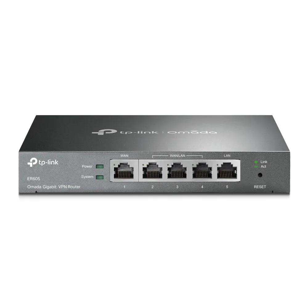 TP-Link – ER605 – SafeStream™ Gigabit Multi-WAN VPN Router PORT: 1× G TP-Link – ER605 – SafeStream™ Gigabit Multi-WAN VPN Router PORT: 1× G
