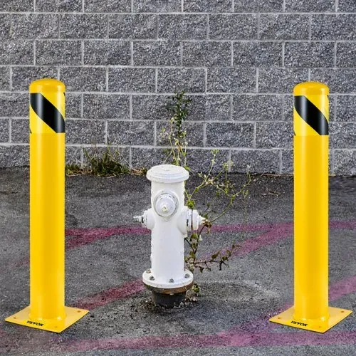 VEVOR Zwei 122 cm Parkplatz-Sicherheitspoller Parkschrankenpfosten, 20 x 20 cm Parkbarriere Parkpfosten, Parkpfosten Verkehrsstraßenröhre Stange, Geeignet für Innen- und Außenbereiche, Parkplätze – Bild 7