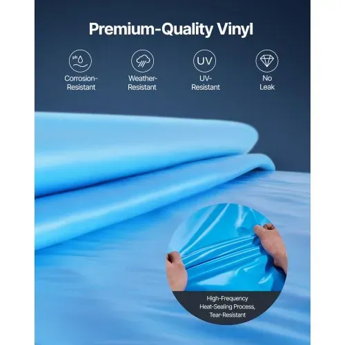VEVOR Runde Poolfolie, φ550x147 cm, Innenfolie, Ersatzfolie, Innenhülle, Schwimmbadfolie, Folie aus Vinyl in Standardgröße, verschleißfest, für Aufstellpools mit 132 cm Wandhöhe, einfarbig – Bild 4