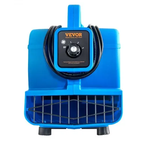 VEVOR Bodengebläse, 1360 U/min, 600 CFM, Luftbeweger zum Trocknen und Kühlen, tragbarer Teppichtrockner-Ventilator mit 4 Blaswinkeln, 3-Gang-Einstellung, für Hausmeister, Haushalt, Sanitär, gewerbliche Nutzung – Bild 8