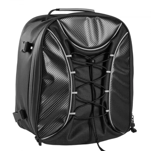 VEVOR Motorradhecktasche Rücksitztasche (22-34 L) mit wasserfester Regenabdeckung, Motorrad-Gepäckaufbewahrung, Gepäckträgertasche mit Riemen & elastischer Kordel, Motorradgepäck Schwarz – Bild 8