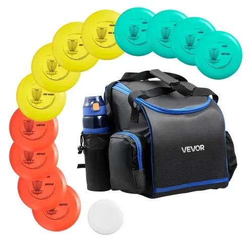 VEVOR Disgolf Set Disc Golf Scheiben (12 + 1) für Anfänger, Starter-Set, mit Putter, Mid-Range, Driver, inklusive Mini-Marker, tragbarer Rucksack, für Garten Rasen Strand und Park im Freien – Bild 9