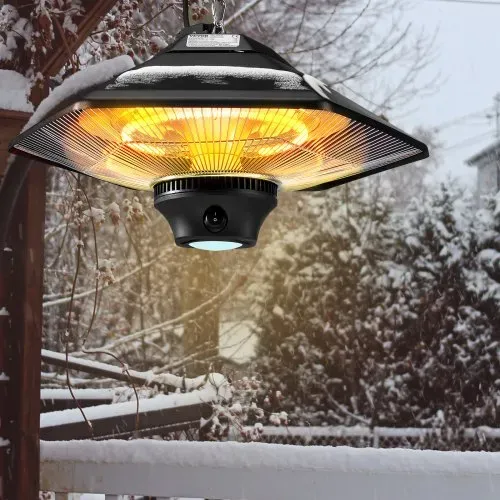 VEVOR Deckenheizstrahler, 2000 W, Fernbedienung, Wärmestrahler für draußen/drinnen, IP34-geschützter Heizstrahler mit Zugschnur und verstellbarer Kette, für Veranda, Terrasse, Esszimmer, Studio – Bild 7