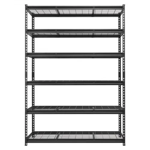 VEVOR Lagerregal 6-Stöckig Drahtregal 1400x612x1958mm mit 1633kg Tragkraft, Gitterregal für Lager Garage Werkstatt Zuhause, Stahlkonstruktion, Regalböden Höhenverstellbar, Drahtgitterpaneele, Schwarz – Bild 10