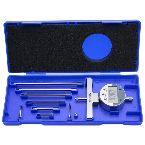 VEVOR Tiefenmesser, Digitaler Tiefmessschieber mit Messbereich 0–558,8 mm, Auflösung 0,01 mm, Präzise Einheitenumrechnung mit 4 Messspitzen, Tiefenmessgerät für Nuten, Stufen & Bohrungen – Bild 9