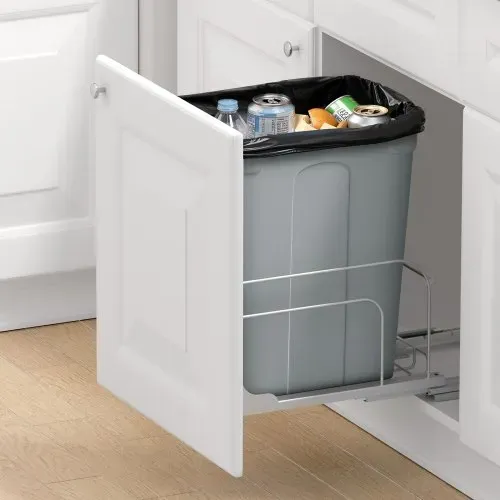 VEVOR ausziehbarer Mülleimer (35 Qt) für Küchenschränke, Unterbau-Abfallbehälter (30 kg belastbar) mit robustem Soft-Close-Schiebesystem aus Metall und Türsatz, für Spüle Unterbau – Bild 7