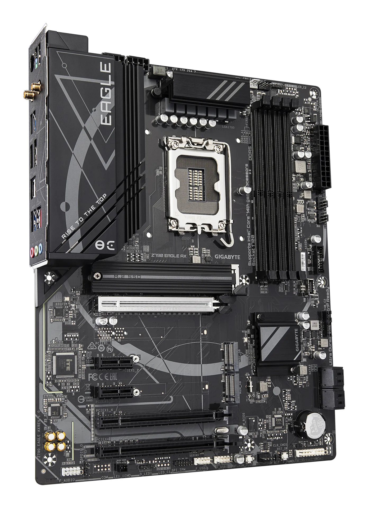 GIGABYTE Z790 EAGLE AX Motherboard - Unterstützt Intel Core 14. Generation CPUs, 12+1+1 Phasen Digital VRM, bis zu 7600MHz DDR5 (OC), 3xPCIe 4.0 M.2, Wi-Fi 6E, 2.5GbE LAN, USB 3.2 Gen 2 – Bild 3