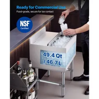 VEVOR Gastronomie Eisbehälter 46,7 L, Edelstahl Untertheken-Eisbehälter 455 x 455 x 850 mm mit Schiebedeckel, Flaschenhaltern & Verstellbaren Füßen, für Bar, Restaurant & Pub, NSF-Zertifiziert VEVOR Gastronomie Eisbehälter 46,7 L, Edelstahl Untertheken-Eisbehälter 455 x 455 x 850 mm mit Schiebedeckel, Flaschenhaltern & Verstellbaren Füßen, für Bar, Restaurant & Pub, NSF-Zertifiziert