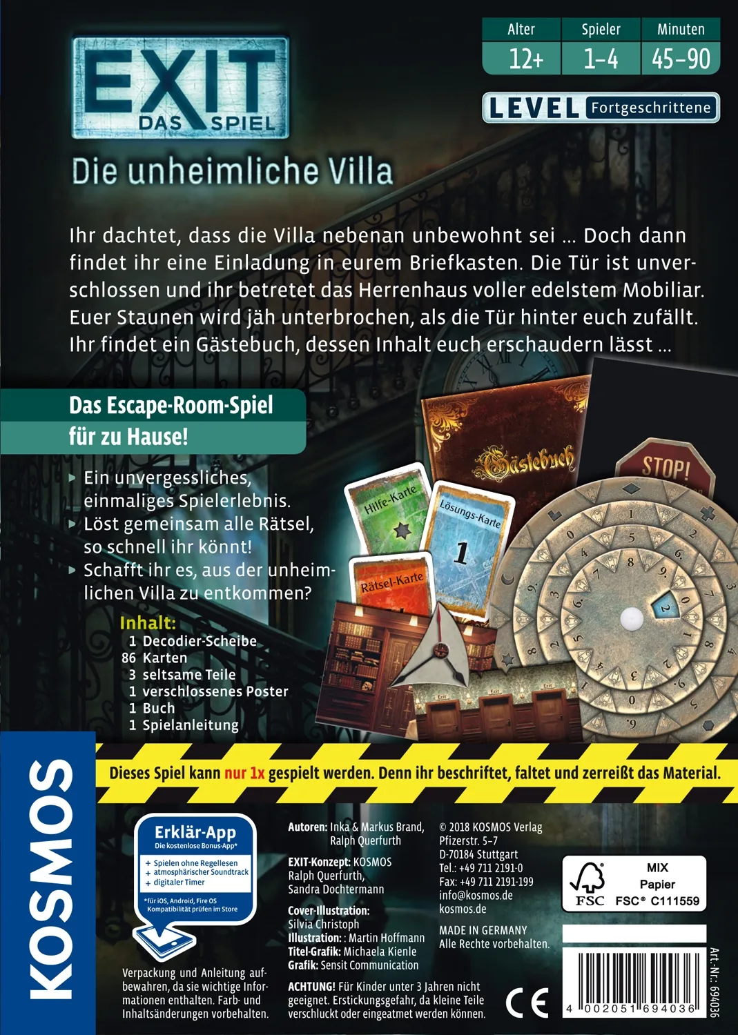 Kosmos EXIT - Das Spiel - Die unheimliche Villa – Bild 2