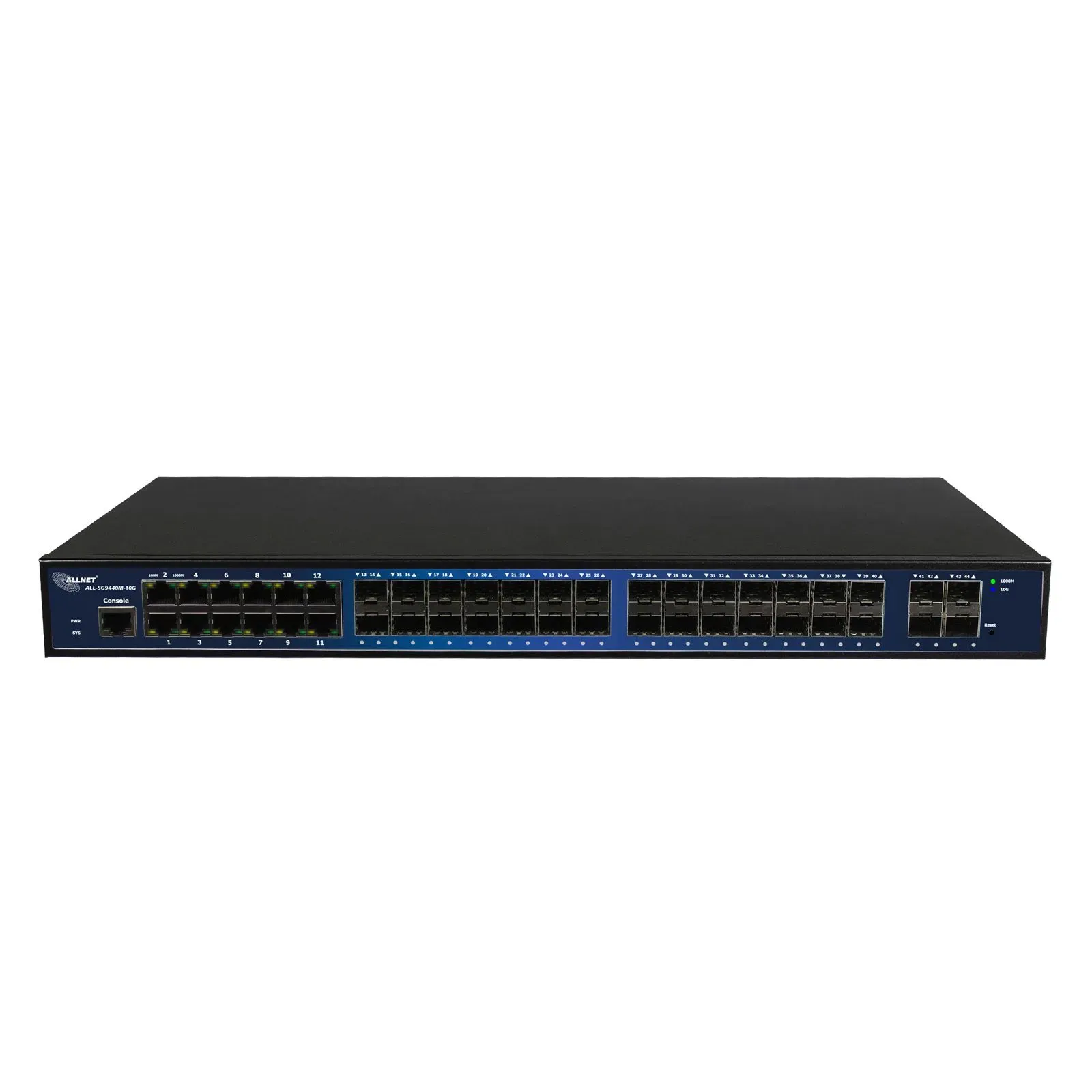 ALLNET Switch Full Managed Layer 2+ 44 Port Gigabit • 12x GbE • 28x GbE SFP • 4x SFP+ • JSON API • Core Switch • ALL-SG9440MJ-10G – Bild 2