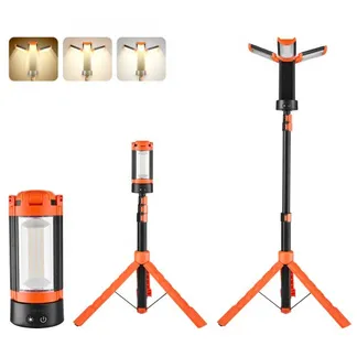VEVOR Baustrahler LED mit Stativ, Arbeitsleuchte 6 Ah, wiederaufladbares Campinglicht, mit 3 Lampenköpfen, abnehmbarem Stativständer, 2200 LM 3000 K-6500 K dimmbar, Beleuchtung für die Baustelle VEVOR Baustrahler LED mit Stativ, Arbeitsleuchte 6 Ah, wiederaufladbares Campinglicht, mit 3 Lampenköpfen, abnehmbarem Stativständer, 2200 LM 3000 K-6500 K dimmbar, Beleuchtung für die Baustelle
