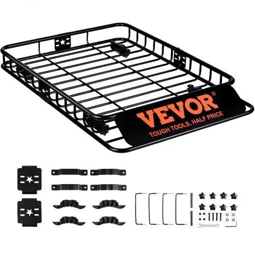 VEVOR Dachgepäckträger Korb Auto Dachkorb Universal 1175 x 915 x 114 mm, Dachgepäckträger Wanne 90 kg Tragfähigkeit Relingträger Fracht Gepäckablage Schwarz für Camping, Grillen, Autoreisen usw. VEVOR Dachgepäckträger Korb Auto Dachkorb Universal 1175 x 915 x 114 mm, Dachgepäckträger Wanne 90 kg Tragfähigkeit Relingträger Fracht Gepäckablage Schwarz für Camping, Grillen, Autoreisen usw.