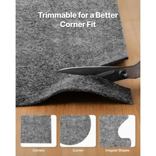VEVOR Teppichunterlage, Antirutschmatte 3048 x 4267,2 x 3 mm, Zuschneidbarer Teppichstopper aus Polyester & TPR mit Gummipad, Rutschfest & Wasserfest, Universal für Alle Böden, Schublade & Kofferraum – Bild 4