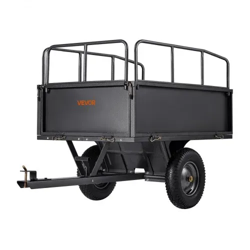 VEVOR Kippanhänger, 272 kg Fassungsvermögen, ATV-UTV-Transportanhänger, Kippwagen zum Hinterherziehen mit 40,64 cm Reifen, Handzug oder Fußpedal, Hofanhänger für Rasenmähertraktoren – Bild 8