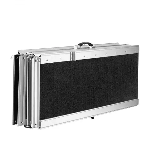VEVOR Rollstuhlrampe Faltbar 2135x750mm, 362,9kg Belastbare Schwellenrampe mit Rutschfester Oberfläche & 110-210mm Verstellbaren Stützfüßen, Tragbare Auffahrrampe für Rollstuhl Türschwelle Bordsteine – Bild 10