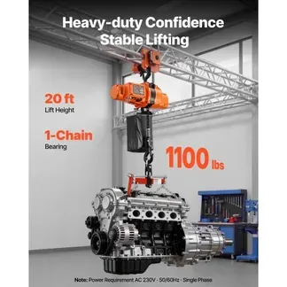 VEVOR Elektrischer Kettenzug 500 kg, 6 m Hubhöhe, 230 V Einphasen-Brückenkran mit 100 m Funk- & 4,5 m Kabelfernbedienung, Notstopp, 2-in-1 Elektrokettenzug für Fabriken, Lagerhallen, Garagen VEVOR Elektrischer Kettenzug 500 kg, 6 m Hubhöhe, 230 V Einphasen-Brückenkran mit 100 m Funk- & 4,5 m Kabelfernbedienung, Notstopp, 2-in-1 Elektrokettenzug für Fabriken, Lagerhallen, Garagen