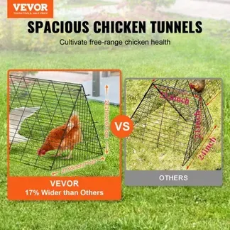 VEVOR Hühnertunnel, 729 x 200 x 61,5 cm Hühnerstall für den Hof, tragbare Freilaufgehege für draußen mit Eckrahmen, 2 Sets, geeignet für Hühner, Enten, Kaninchen VEVOR Hühnertunnel, 729 x 200 x 61,5 cm Hühnerstall für den Hof, tragbare Freilaufgehege für draußen mit Eckrahmen, 2 Sets, geeignet für Hühner, Enten, Kaninchen