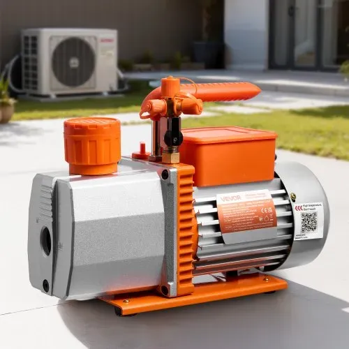 VEVOR Vakuumpumpe, 7 CFM 198 L/min, 2-stufig, 550 W geeignet für R134a, R22, R410a, R1234YF & R32, 4-poliger Motor, für die Wartung von Kfz-Klimaanlagen & die Entgasung von Harzen, inkl. Öl – Bild 7